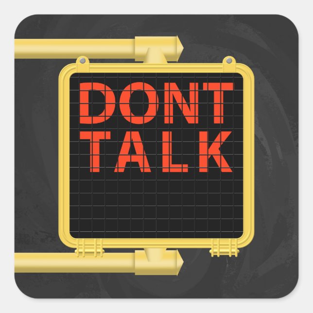 Pegatina Cuadrada Charla sobre el Rótulo Crosswalk de Nueva York (Anverso)