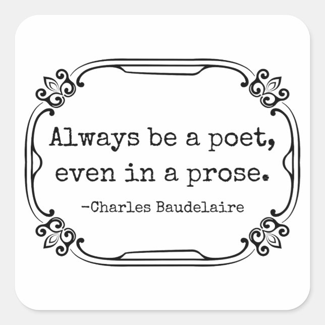 Pegatina Cuadrada Charles Baudelaire (Anverso)