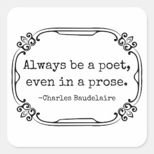 Pegatina Cuadrada Charles Baudelaire