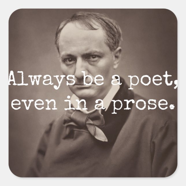 Pegatina Cuadrada Charles Baudelaire (Anverso)