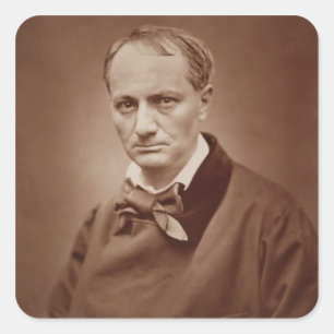 Pegatina Cuadrada Charles Baudelaire (1821-67), poeta francés,