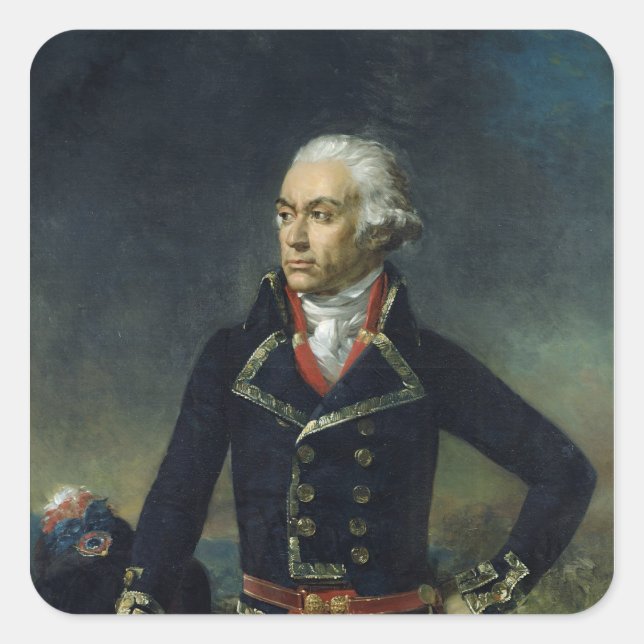Pegatina Cuadrada Charles-Francois du Perier Dumouriez (Anverso)
