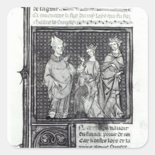 Pegatina Cuadrada Charles III el simple con su esposa y la suya