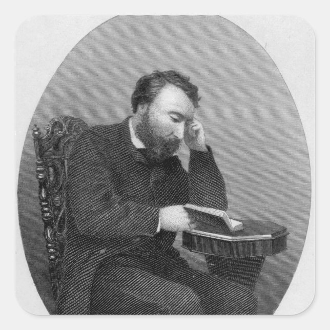 Pegatina Cuadrada Charles J. Kickham (Anverso)