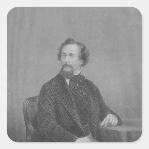 Pegatina Cuadrada Charles Juan Huffam Dickens
