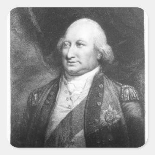 Pegatina Cuadrada Charles, marqués de Cornwallis, 1799