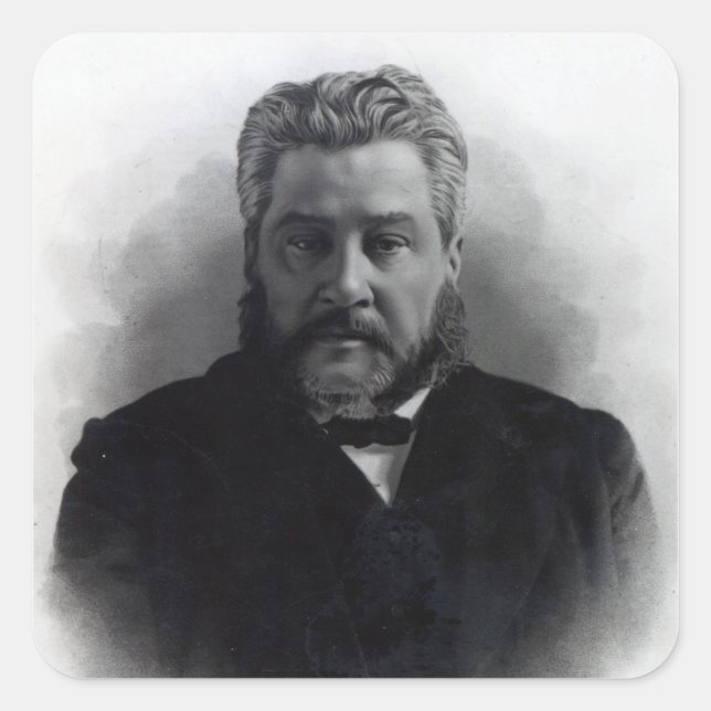 Pegatina Cuadrada Charles reverendo Haddon Spurgeon (Anverso)