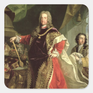 Pegatina Cuadrada Charles VI, el llevar santo del emperador romano