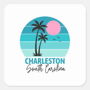 Pegatina Cuadrada Charleston Carolina del Sur