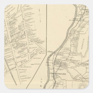 Pegatina Cuadrada Charlestown, Langdon, Sullivan Co