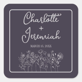 Pegatina Cuadrada Charlotte | Colores curados | Boda
