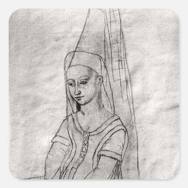 Pegatina Cuadrada Charlotte de Savoie (Anverso)