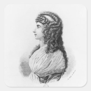 Pegatina Cuadrada Charlotte von Stein, nacido von Schardt, tarde