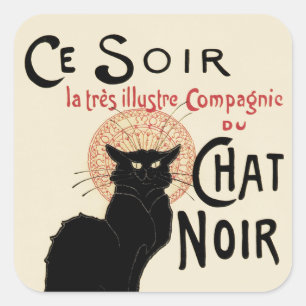Pegatina Cuadrada Chat Noir
