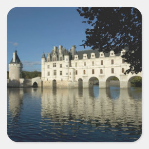 Pegatina Cuadrada Chateau Chenonceau, río Cher, Loir-et-Cher, 2