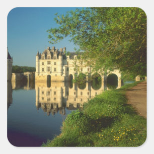 Pegatina Cuadrada Chateau Chenonceau, Valle del Loira,