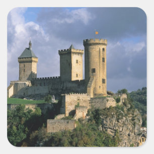 Pegatina Cuadrada Chateau Comtal Chateau de los condes de