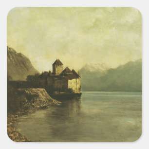 Pegatina Cuadrada Chateau de Chillon, 1874