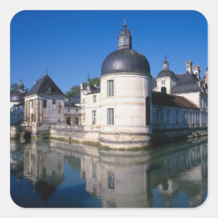 Pegatina Cuadrada Chateau Tanlay, Tanlay, Borgoña, Francia