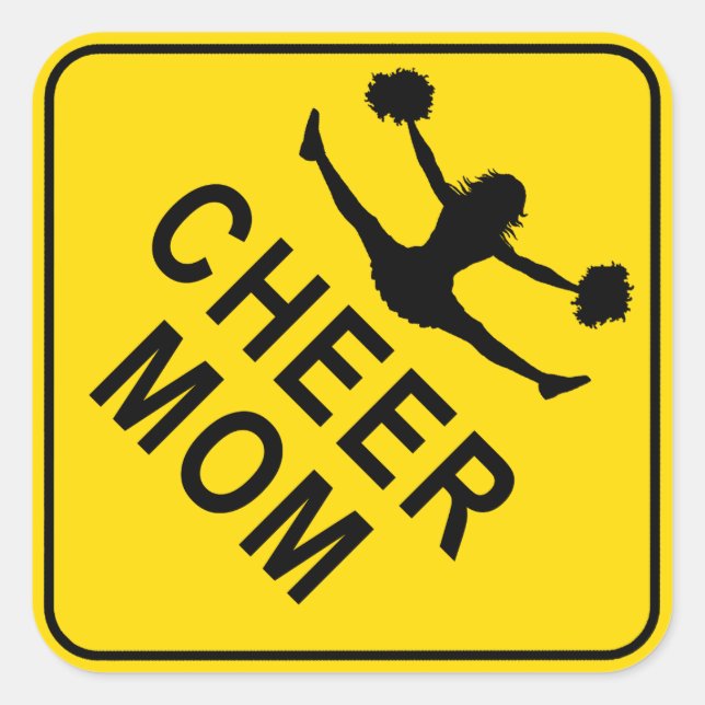 Pegatina Cuadrada Cheer Mom (Anverso)