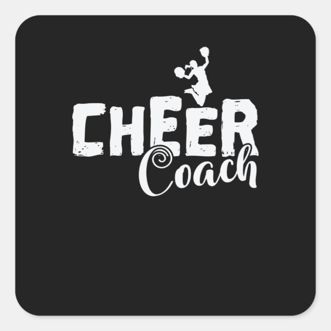 Pegatina Cuadrada Cheerader Sport entrenador animador (Anverso)