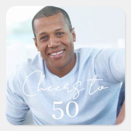 Pegatina Cuadrada Cheers photo birthday party