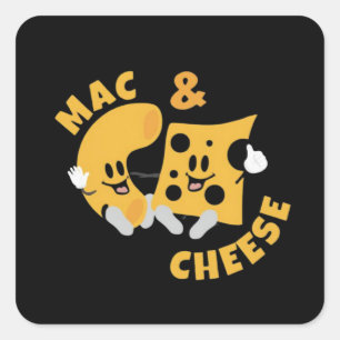 Pegatina Cuadrada Cheese Mac & Cheese Funny Gift Idea