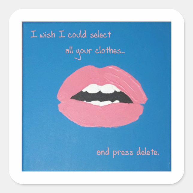 Pegatina Cuadrada Cheesy Lines for Valentine's (Anverso)