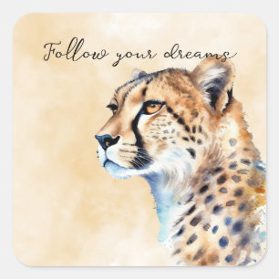 Pegatina Cuadrada Cheetah