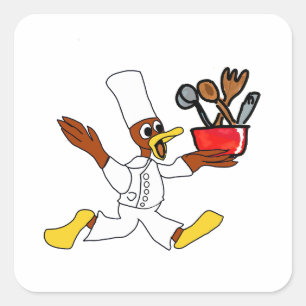Pegatina Cuadrada Chef Ducky Kazoo