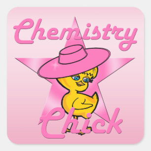 Pegatina Cuadrada Chemistry Chick #8