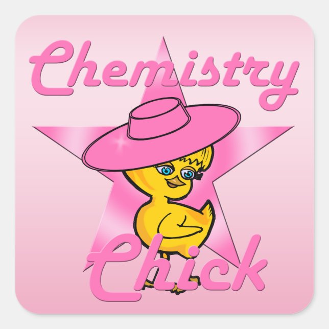 Pegatina Cuadrada Chemistry Chick #8 (Anverso)