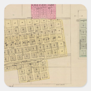 Pegatina Cuadrada Cheney, Andale, Mulvane y Milán, Kansas