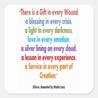 Pegatina Cuadrada Chennel de CHIRON : Palabras de sabiduría CONSERVA