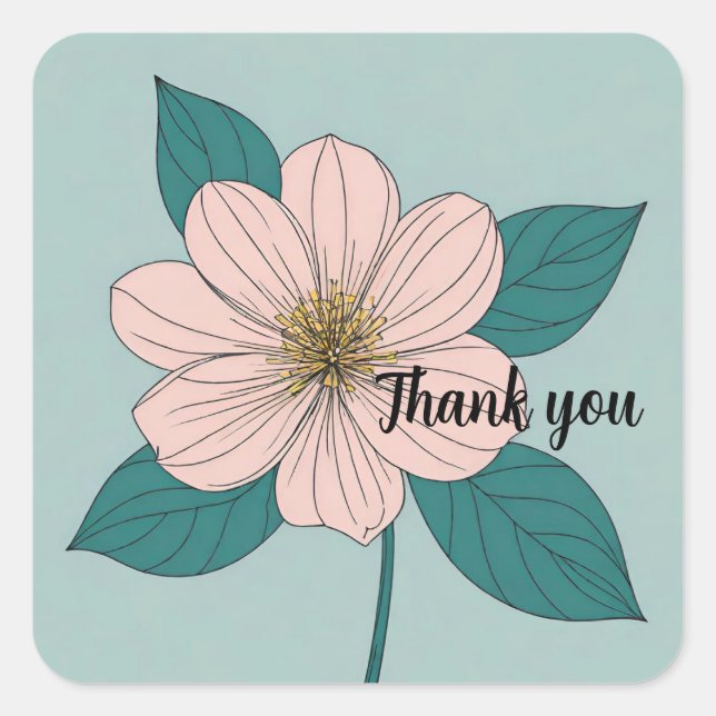 Pegatina Cuadrada Cherishing Life and Blooms (Anverso)