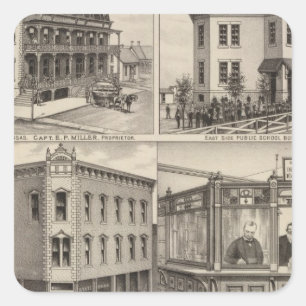 Pegatina Cuadrada Cherryvale, Kansas