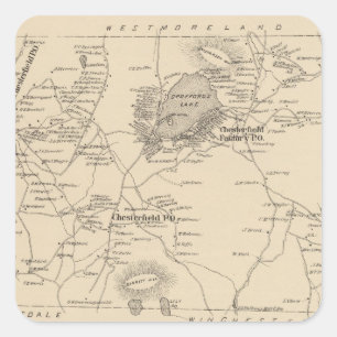 Pegatina Cuadrada Chesterfield, Cheshire Co
