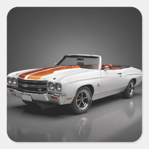 Pegatina Cuadrada Chevelle SS convertible 1970