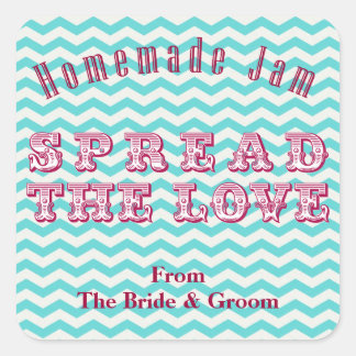 Pegatina Cuadrada Chevron Homemade Preserve Canning Pegatinas
