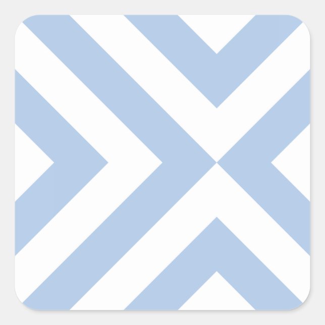 Pegatina Cuadrada Chevrons azul claro y blanco (Anverso)