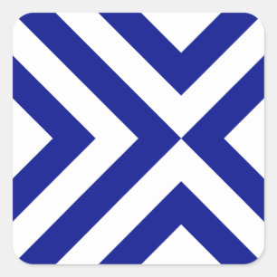 Pegatina Cuadrada Chevrons azules y blancos