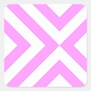 Pegatina Cuadrada Chevrons rosados y blancos
