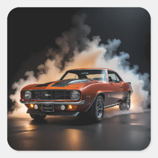 Pegatina Cuadrada Chevy Camaro 1969