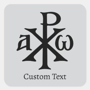 Pegatina Cuadrada Chi Rho Christogram