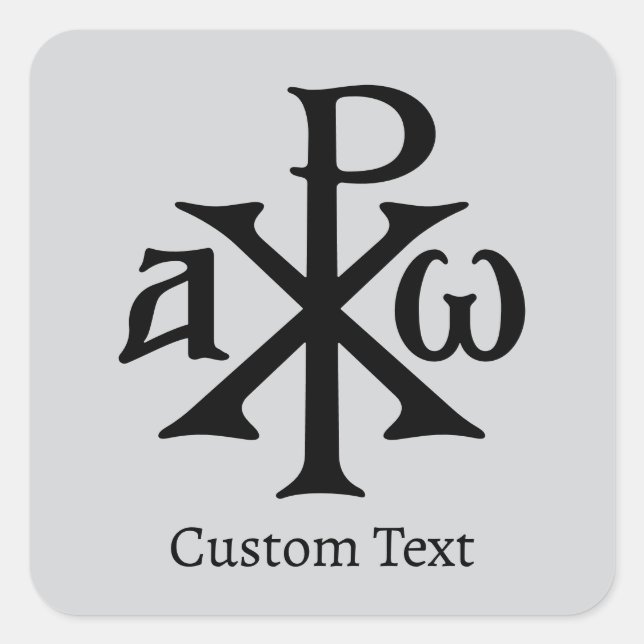 Pegatina Cuadrada Chi Rho Christogram (Anverso)