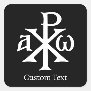 Pegatina Cuadrada Chi Rho Christogram