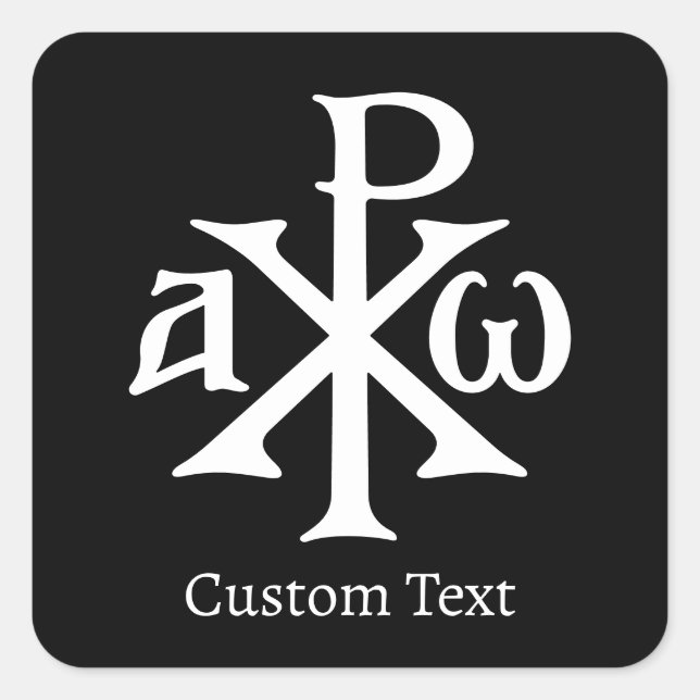 Pegatina Cuadrada Chi Rho Christogram (Anverso)