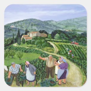 Pegatina Cuadrada Chianti Classico Villa Trasqua