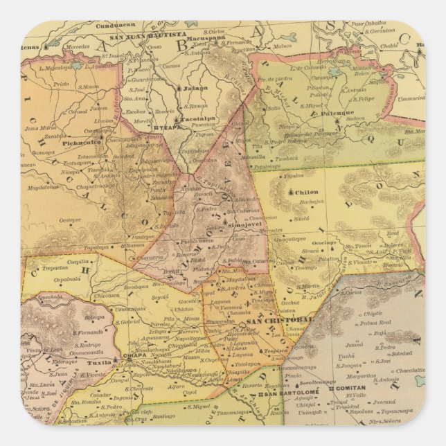 Pegatina Cuadrada Chiapas (Anverso)