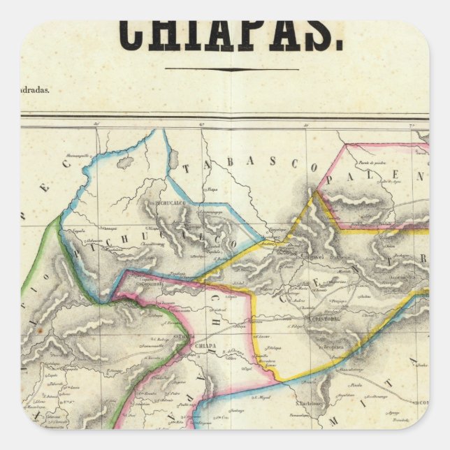 Pegatina Cuadrada Chiapas, México (Anverso)